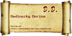 Dedinszky Dorina névjegykártya